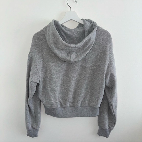 GARAGE | Cropped Gray Hoodie Sweatshirt - Picture 7 of 7